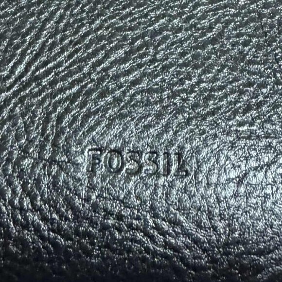 Fossil Avondale Black Leather Satchel Handbag Brass Hardware Excellent - Picture 3 of 16